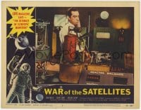 9b951 WAR OF THE SATELLITES LC #4 1958 c/u of Richard Devon working in laboratory, Roger Corman!