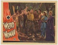 9b960 WEIRD WOMAN LC 1944 South Seas natives hold back angry Lon Chaney Jr., Inner Sanctum Mystery!