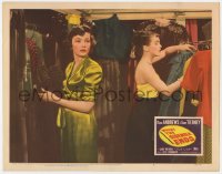 9b969 WHERE THE SIDEWALK ENDS LC #7 1950 close up of sexy Gene Tierney & girl in walk-in closet!