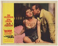 9b987 WOMAN OF STRAW LC #5 1964 c/u of Sean Connery with sexy Gina Lollobrigida in skimpy nightie!