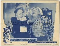 9b996 YOU CAN'T FOOL A FOOL LC 1946 wacky close up of Esther Howard choking Andy Clyde!