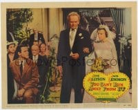 9b997 YOU CAN'T RUN AWAY FROM IT LC #2 1956 Lemmon stares at June Allyson & Bickford at wedding!