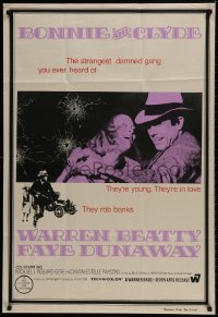 9c382 BONNIE & CLYDE Aust 1sh 1967 notorious crime duo Warren Beatty & Faye Dunaway, Arthur Penn!