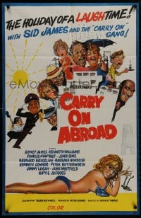 9c390 CARRY ON ABROAD Aust 1sh 1972 Sidney James, Kenneth Williams, sexy completely different art!