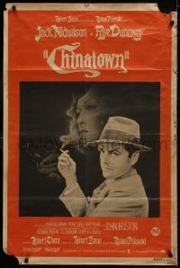 9c394 CHINATOWN Aust 1sh 1975 different art of smoking Jack Nicholson & Faye Dunaway, Roman Polanski