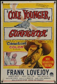 9c395 COLE YOUNGER GUNFIGHTER Aust 1sh 1958 many great images of cowboy Frank Lovejoy!