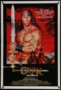 9c397 CONAN THE DESTROYER Aust 1sh 1984 Arnold Schwarzenegger is the most powerful legend of all!