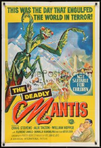 9c402 DEADLY MANTIS Aust 1sh 1957 classic art of giant insect attacking Washington D.C.!