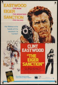 9c406 EIGER SANCTION Aust 1sh 1975 Clint Eastwood's lifeline was held by the assassin he hunted!