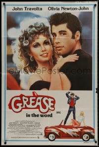 9c419 GREASE Aust 1sh 1978 c/u of John Travolta & Olivia Newton-John in a most classic musical!