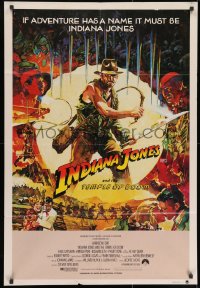 9c427 INDIANA JONES & THE TEMPLE OF DOOM Aust 1sh 1984 montage art of Harrison Ford by Vaughan!