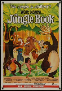 9c429 JUNGLE BOOK Aust 1sh 1968 Walt Disney cartoon classic, Mowgli & friends, colorful hand litho!
