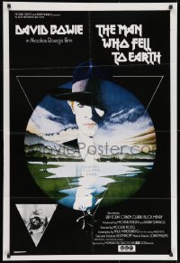 9c445 MAN WHO FELL TO EARTH Aust 1sh 1976 Nicolas Roeg, best art of David Bowie by Vic Fair!