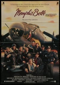 9c448 MEMPHIS BELLE Aust 1sh 1990 Matt Modine, Sean Astin, cool cast portrait by WWII B-17!