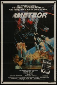9c449 METEOR Aust 1sh 1979 Sean Connery, Natalie Wood, cool sci-fi artwork by Michael Whipple!