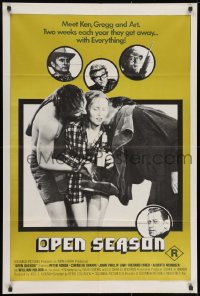9c458 OPEN SEASON Aust 1sh 1974 Peter Fonda, 2 weeks a year they get away with anything!