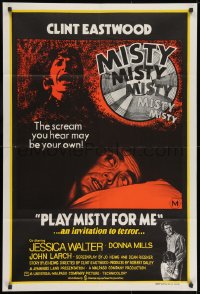 9c463 PLAY MISTY FOR ME Aust 1sh 1972 classic Clint Eastwood, Jessica Walter, invitation to terror!