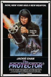 9c467 PROTECTOR Aust 1sh 1986 Danny Aiello, image of Jackie Chan by Andrzej Pagowski!