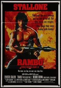 9c470 RAMBO FIRST BLOOD PART II Aust 1sh 1985 no law, no war can stop Sylvester Stallone!