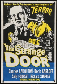 9c491 STRANGE DOOR Aust 1sh 1952 Charles Laughton, Sally Forrest, Boris Karloff!