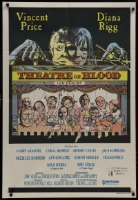 9c500 THEATRE OF BLOOD Aust 1sh 1973 great art of puppet masters Vincent Price & Diana Rigg!