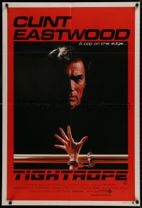 9c503 TIGHTROPE Aust 1sh 1984 Clint Eastwood is a cop on the edge, cool handcuff image!
