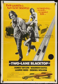 9c507 TWO-LANE BLACKTOP Aust 1sh 1971 James Taylor is the driver, Warren Oates is GTO, Laurie Bird