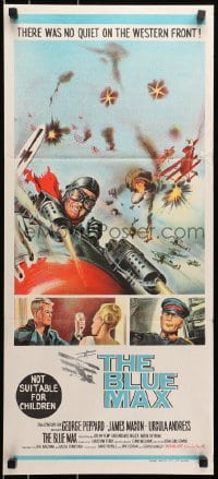 9c556 BLUE MAX Aust daybill 1966 different art of WWI fighter pilot George Peppard in airplane!