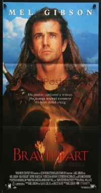 9c560 BRAVEHEART Aust daybill 1995 cool image of Mel Gibson as William Wallace!