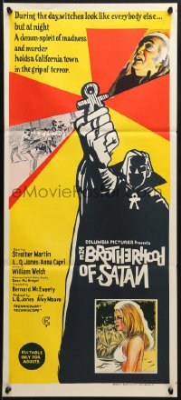 9c563 BROTHERHOOD OF SATAN Aust daybill 1971 demon-spirit of madness & murder holds town in terror!