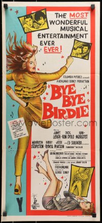 9c564 BYE BYE BIRDIE Aust daybill 1963 artwork of Ann-Margret dancing, Dick Van Dyke, Janet Leigh