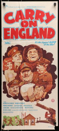 9c576 CARRY ON ENGLAND Aust daybill 1976 the biggest bang of the war, wacky military sex art!