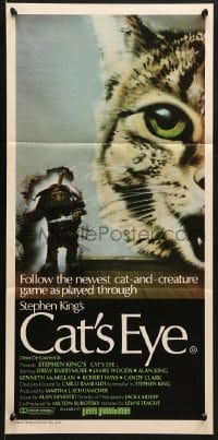 9c584 CAT'S EYE Aust daybill 1985 Stephen King, art of wacky little monster - by Jeff Wack!