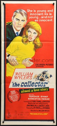 9c590 COLLECTOR Aust daybill 1965 art of Terence Stamp & Samantha Eggar, William Wyler directed!