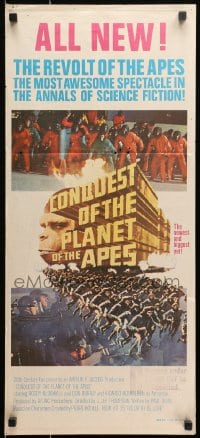 9c592 CONQUEST OF THE PLANET OF THE APES Aust daybill 1972 Roddy McDowall, the revolt of the apes!