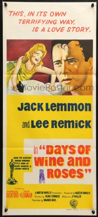 9c601 DAYS OF WINE & ROSES Aust daybill 1963 Blake Edwards, alcoholics Jack Lemmon & Lee Remick!