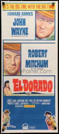 9c626 EL DORADO Aust daybill 1967 John Wayne, Robert Mitchum, Howard Hawks, big 1 with the big 2!