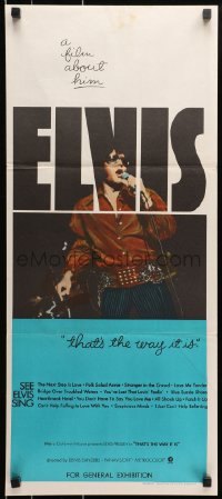 9c629 ELVIS: THAT'S THE WAY IT IS Aust daybill 1970 great image of Presley singing on stage!