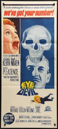9c636 EYE OF THE DEVIL Aust daybill 1966 Deborah Kerr, David Niven, Sharon Tate, chilling terror!