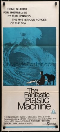 9c639 FANTASTIC PLASTIC MACHINE Aust daybill 1969 cool wave image, surfing documentary!