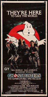 9c664 GHOSTBUSTERS Aust daybill 1984 Bill Murray, Aykroyd & Harold Ramis are here to save the world