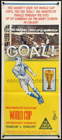 9c668 GOAL THE WORLD CUP Aust daybill 1967 football soccer documentary, Goal!