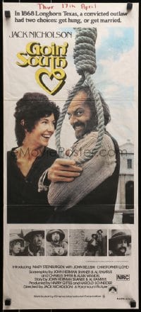 9c670 GOIN' SOUTH Aust daybill 1978 different image with Jack Nicholson & Mary Steenburgen!