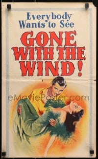 9c674 GONE WITH THE WIND Aust daybill R1940s romantic close up of Clark Gable & Vivien Leigh!