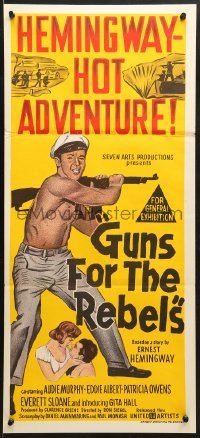 9c688 GUN RUNNERS Aust daybill 1958 Audie Murphy, directed by Don Siegel, written by Ernest Hemingway!