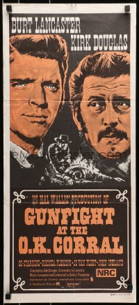 9c689 GUNFIGHT AT THE O.K. CORRAL Aust daybill R1970s Burt Lancaster, Kirk Douglas, Sturges directed
