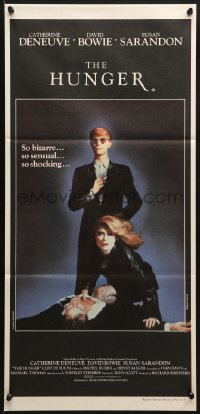 9c724 HUNGER Aust daybill 1983 vampire Catherine Deneuve & rocker David Bowie by Bourduge!