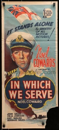 9c731 IN WHICH WE SERVE Aust daybill 1943 directed by Noel Coward & David Lean, English World War II epic!