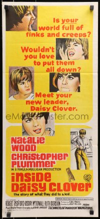 9c738 INSIDE DAISY CLOVER Aust daybill 1966 completely different art of bad girl Natalie Wood!