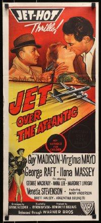 9c745 JET OVER THE ATLANTIC Aust daybill 1959 Guy Madison, Mayo, George Raft, panic in the skies!